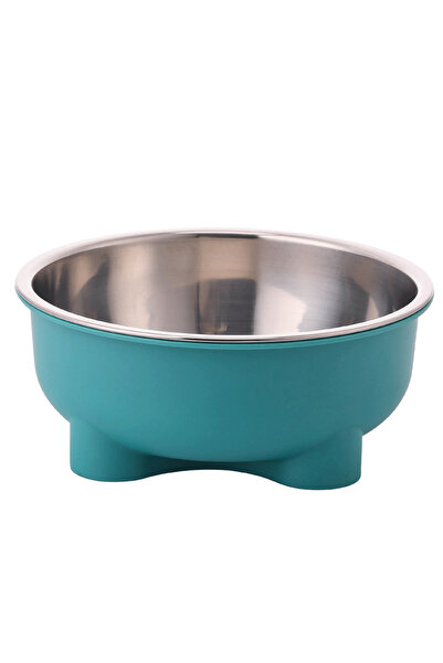 Choice green 1PC Four-Legged Solid Color Stainless Steel Pet Dog Bowl And Cat...