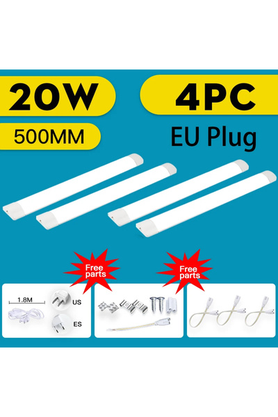 Choice Cold White EU plug 4PCS 20W Led Tube Light 85-265v 10W 20W Led Bar Lam...