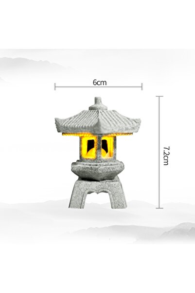 Choice Small Hexagon Lamp Mini Pagoda Lantern Light Garden Statue Micro Lands...