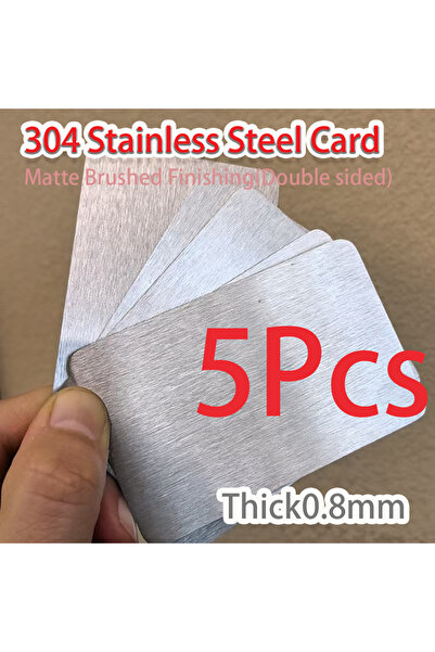 Choice3 5Pcs 304 Stainless Steel Thick Metal Business Cards Blanks Card for C...
