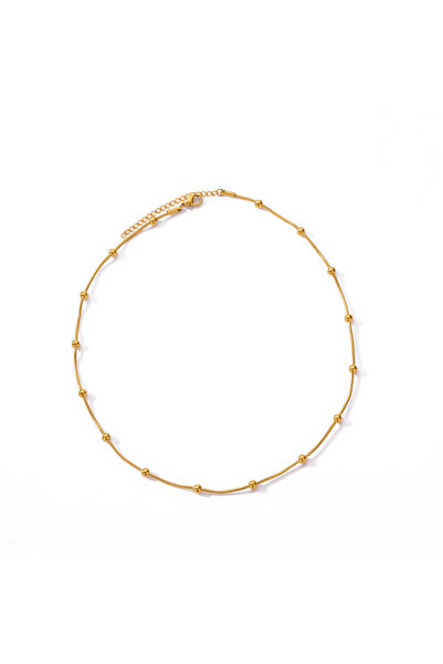 Choice N06976G Stainless Steel Beaded Round Snake Chain Necklaces For Women G...