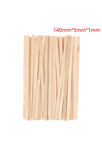 JETTING 14M 50pcs Dessert Disposable Wooden Coffee Stirrers Hot Cold Drinking...