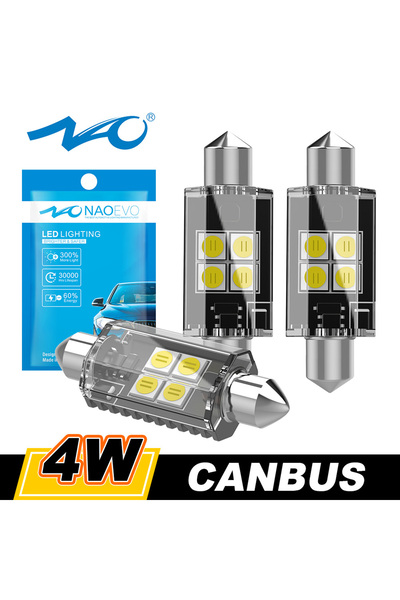 Choice51 White 31mm 2PCS NAO C5W LED CANBUS Error Free Festoon 31mm 36mm 39mm...