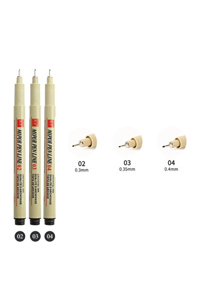 Choice 02-03-04 12 Tip Pigment Liner Micron Ink Marker Pen for Manga Draw Ske...