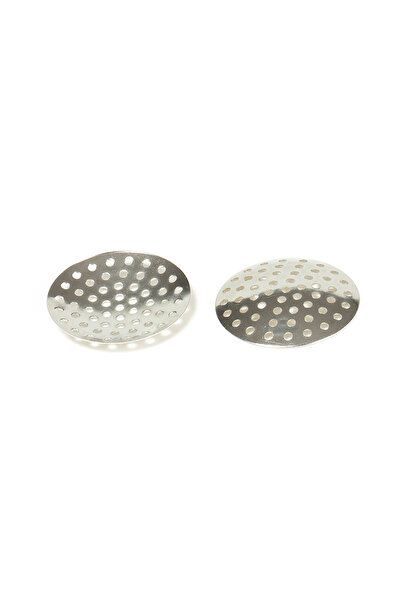 Choice 14mm Rhodium 50pcs Brooch Bases Multi-Hole Round Pad Circular Base Sui...