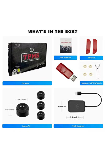 Choice With U Disk KEBIDUMEI Car Tire Pressure Monitor System USB Android TPM...