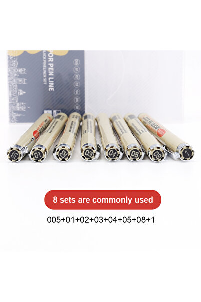 Choice 8Pcs set 12 Tip Pigment Liner Micron Ink Marker Pen for Manga Draw Ske...
