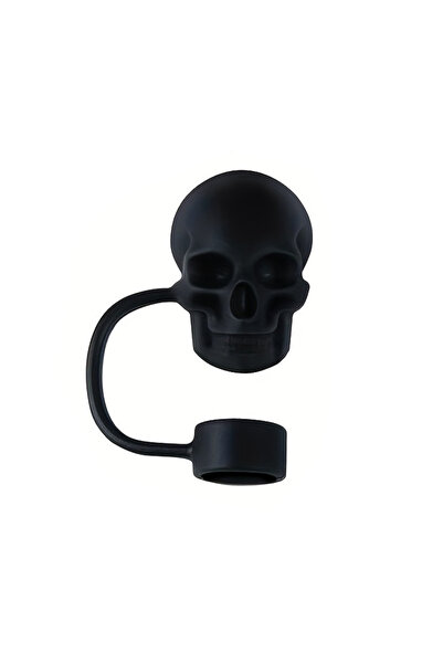 Choice5 1PC Black Skull Silicone Straw Covers Cap Tumblers Cup Accessories Re...