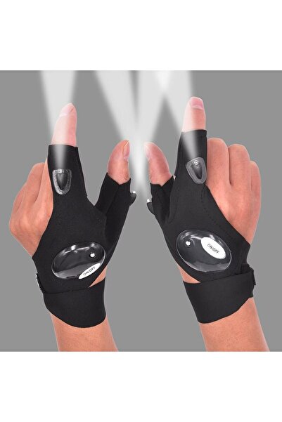 Choice1 1 pair Fingerless Glove LED Flashlight Waterproof Torch Fishing Campi...