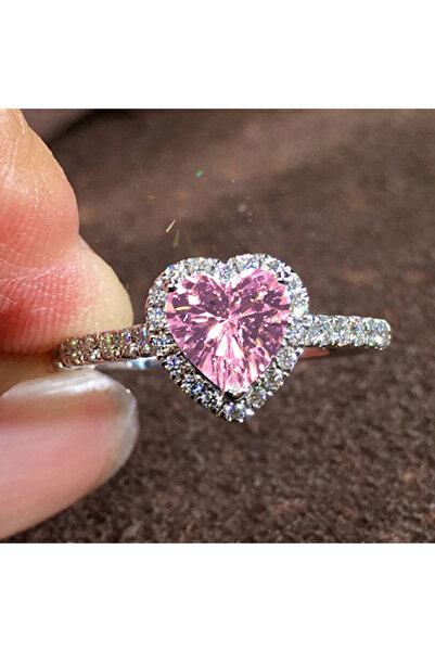 Choice7 6 H313 Huitan Aesthetic Brilliant Heart Designed Rings for Women Shin...
