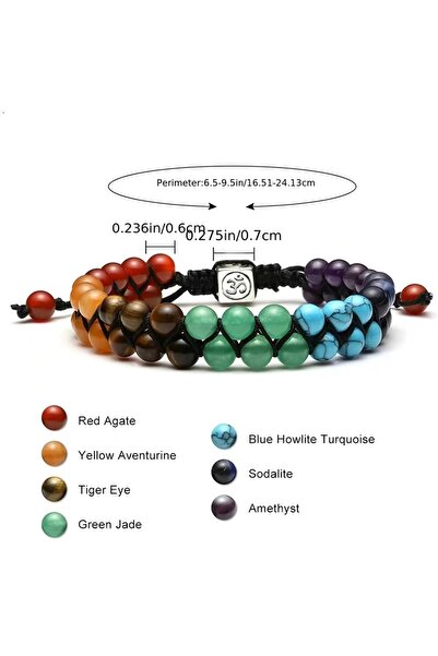 Choice Colorful Top Plaza 7 Chakra Treatment Crystal Bracelet Yoga Stone Adju...