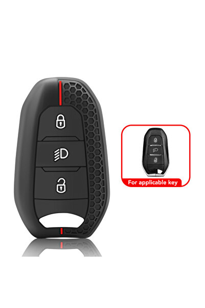 Choice22 غطاء مفاتيح سيليكوني أنيق من ستايل 2 لسيارات بيجو 207، 208، 3008، 20...