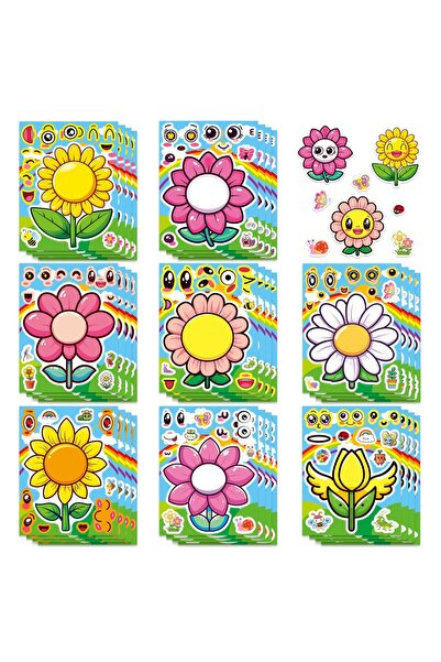 Choice 24pcs 8/16/24PCS Cute Flower Puzzle Creative Stickers DIY Cartoon Stic...