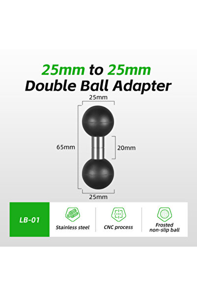 Choice LB-01 FANAUE Double Ball Mount Adapter 1 Inch to 25mm/17mm/20mm Compos...