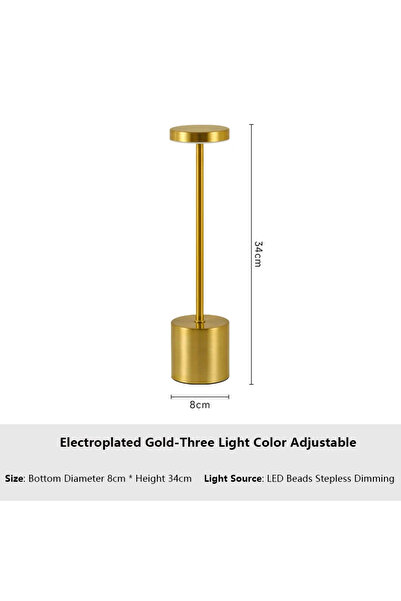 Choice Gold Table Lamp LED Touch Sensor Desktop Night Light Rechargeable Wire...