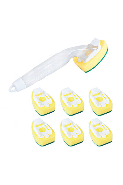 Choice1 Green 1 Brush 6cs Dish Wand Soap Cleaning Brush Set Replacement Spong...
