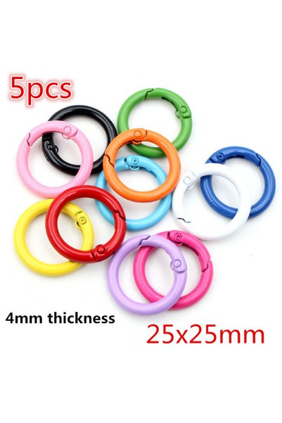 Choice 25x25mm 5pcs New Fashion Multi-colors Mixed Alloy Open Rings Lobster C...