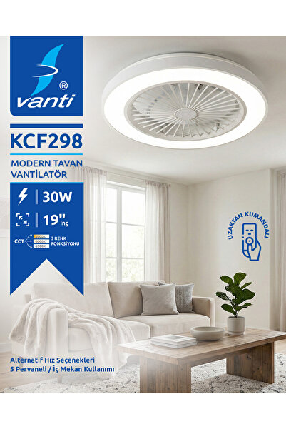 Vanti Ledli Dekoratif Tavan Vantilatör 30W KCF298