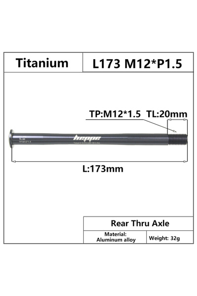 Choice L173 M12x1.5 TL20 HEPPE MTB Road Bike Titanium Thru Axle Ultra Light B...