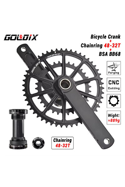 Choice 165mm Crank BB68 48-32T GOLDIX 50-34T/52-36T/53-39T Road Bike Crank Ul...