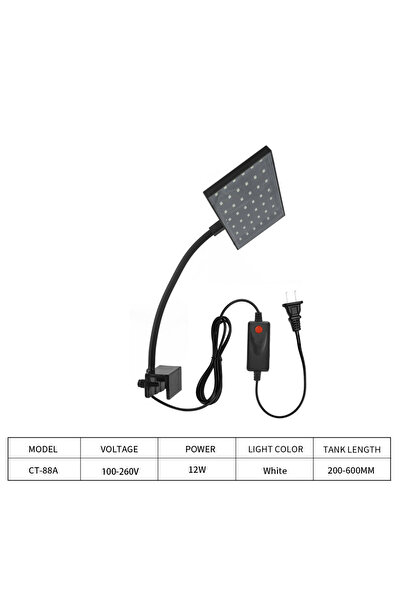 Choice6 مصباح LED لحوض السمك بقوة 12 واط، مزود بقابس أوروبي، عالي السطوع، منا...