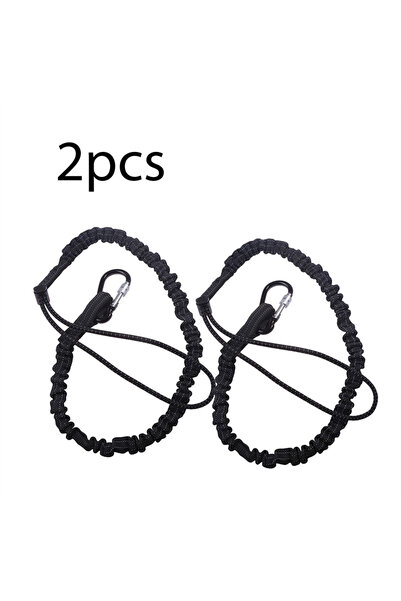 Choice 2pcs Black B Safety Bungee Tether Tool Lanyard With Carabiner Hook Cli...