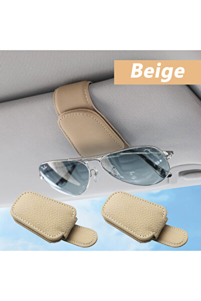 Choice10 Beige-2 PCS Sunglasses Holder Is Suitable for Car Sun shades Magneti...