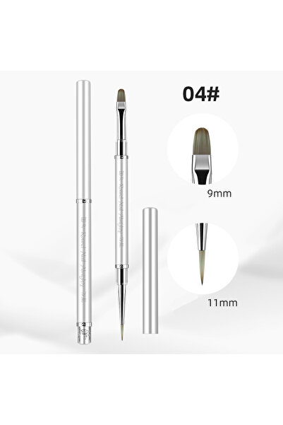 Choice11 P-H0673-4 1/6PCS Double Head Metal Handle Nail Brush Liner Brush Pai...
