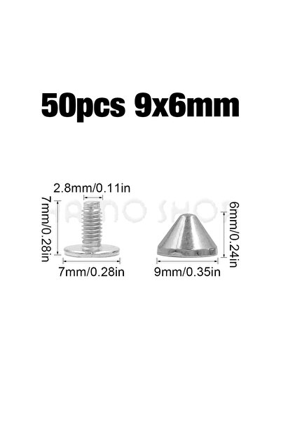 Choice19 9x6mm-50pcs 5-50pcs/set Silver Rivets Cone Studs Bullet Spikes Rivet...