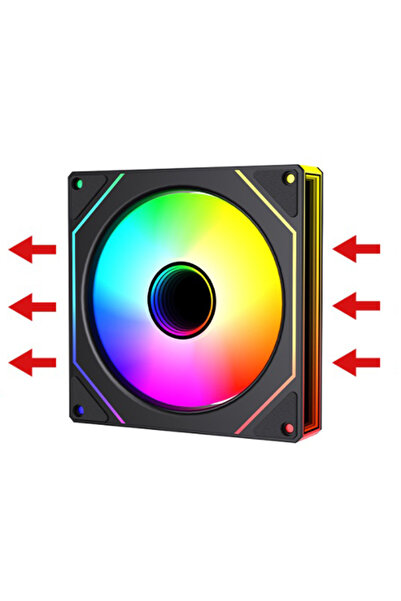 choice2 مروحة يحافظ على البرودة هادئة بإضاءة RGB بيضاء وسوداء، مقاس 12 سم، بأ...