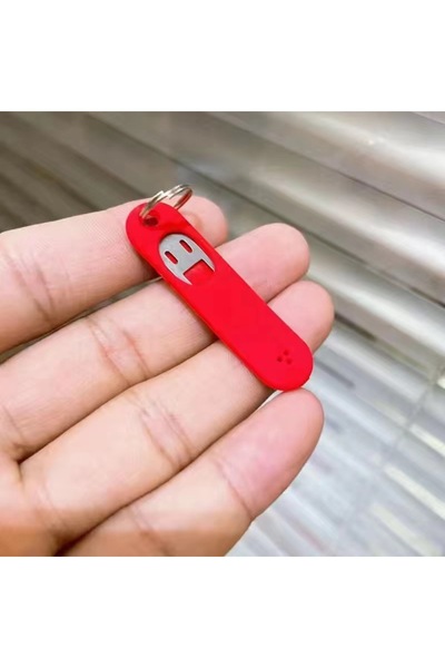 Choice سلسلة مفاتيح محمولة مضادة للضياع، قطعة واحدة باللون الأحمر، مزودة بأدا...