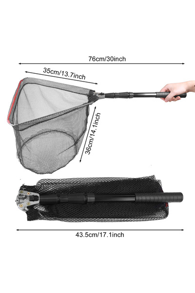 Choice 76-127cm Retractable Landing Fishing Net 190cm-55cm with Telescoping P...