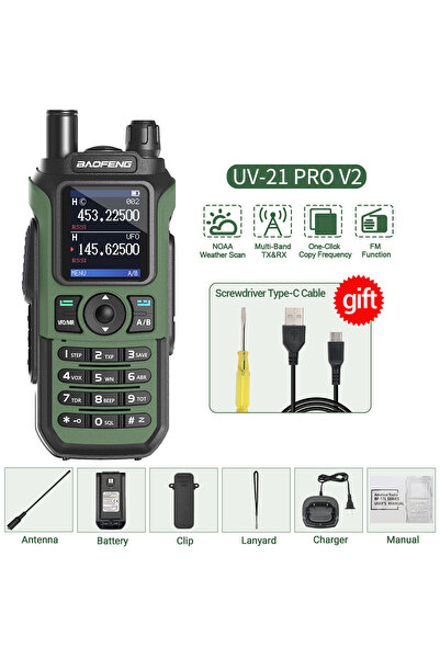 Choice1 BAOFENG US GR No Headset Baofeng UV-21 Pro Wireless Copy Frequency VH...