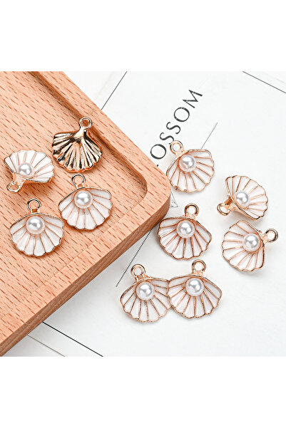 Choice 4 10pcs Alloy Enamel Charm Diy Ocean Shell Stripe Shell Handmade Craft...