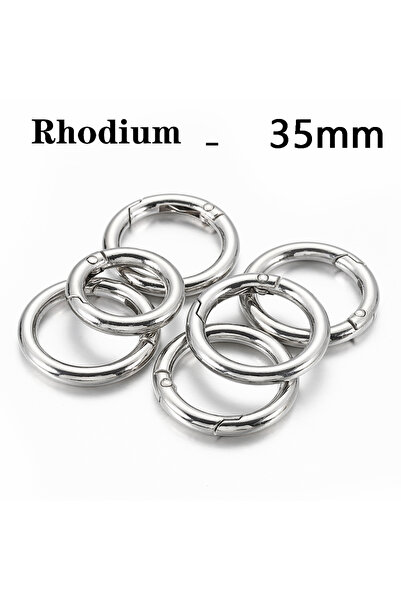 Choice Rhodium 35mm 5pcs Metal O Ring Spring Clasps for DIY Jewelry Making