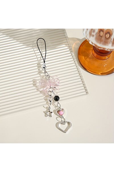 Choice1 Other Pink Key Chain 1pcs Fashion Love Pink Bead Bow Lanyard Door Buc...