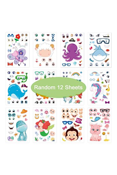 Choice3 12Pcs BLTZ Style 3 12Sheets Children DIY Puzzle Sticker Games 12 Anim...