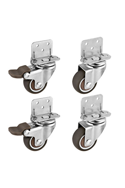 Choice 1.25 inch 2 brake- 2 no brake 4Pcs L Type Furniture Casters Heavy Duty...