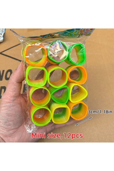 Choice Style as picture Mini 12pcs Multi-Size Rainbow Magic Spring Ring Toys ...