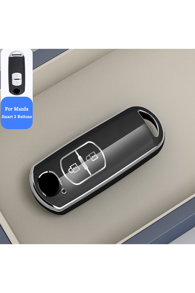 Choice 2 Button Black Fashion New Soft TPU Car Key Protective Cover For Mazda...
