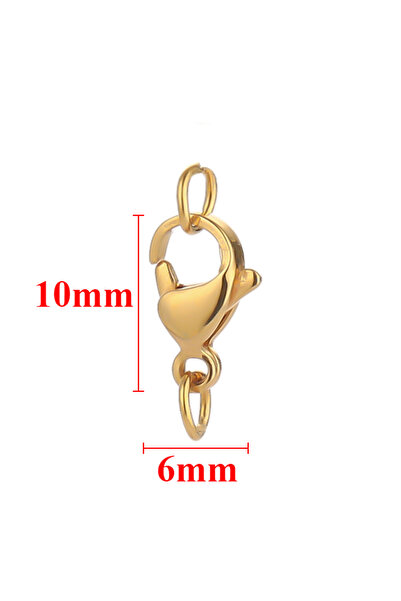 choice2 Gold color 10mm 25Pcs Stainless Steel Lobster Clasps Jump Rings Hooks...