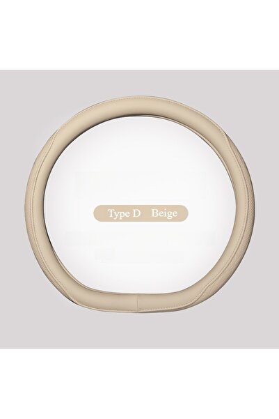 Choice Beige Type D Napa Leather Perforated Patchwork Car Steering Wheel Cove...