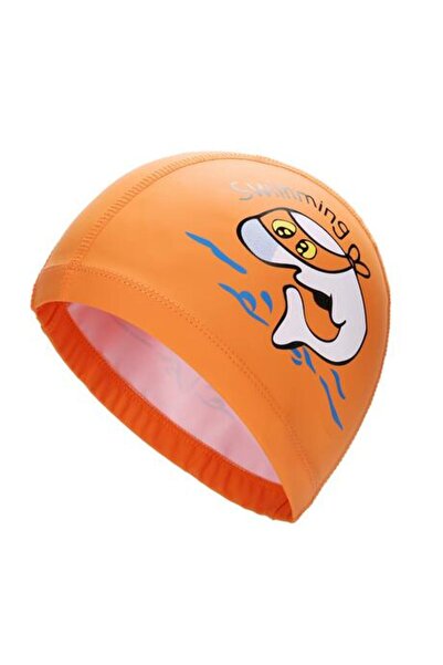 Choice Children Orange Kids Children Swimming Cap Waterproof PU Fabric Cute C...
