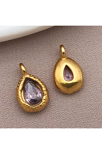 Choice6 T1549-5pcs 5pcs Stainless Steel Teardrop Charms Inlaid with Crystals ...