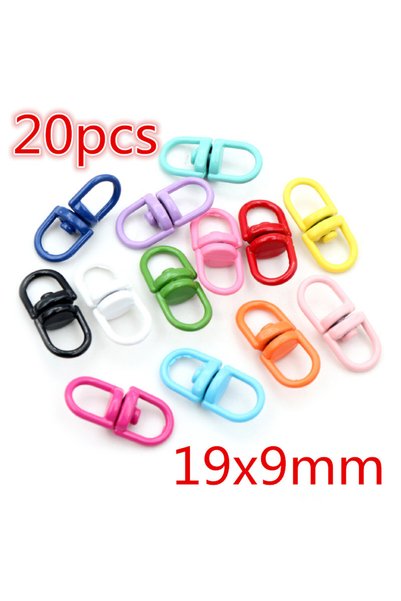 Choice 19x9mm 20pcs New Fashion Multi-colors Mixed Alloy Open Rings Lobster C...