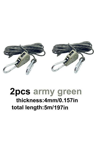 Choice 2pcs army 2/4/6pcs Reflective Wind Rope Camping Tent Rope Tie Down Fas...