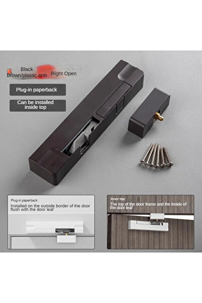 Choice3 Black Right Open Door Closer Stopper Automatic Closer Lockpestillo Pu...
