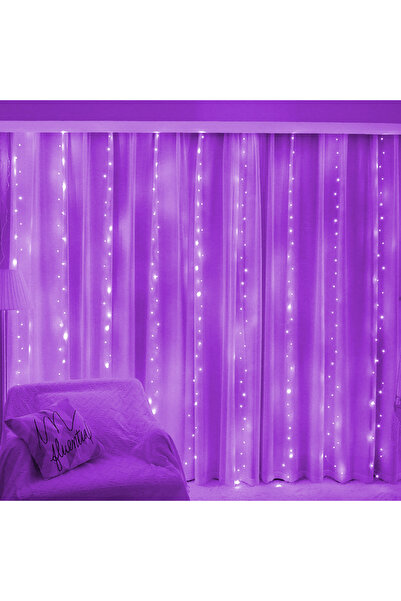 Choice 3x3M Purple 3/6M USB LED Curtain 8Modes Remote Control String Lights H...