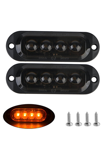 choice2 Black yellow Marker Light Waterproof 4LED Car Truck Trailer Beacon La...