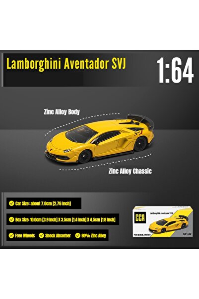 Choice23 سيارة لعبة لامبورغيني SVJ CCA بمقياس 1/64 من ماتش بوكس ​​للأطفال، مص...